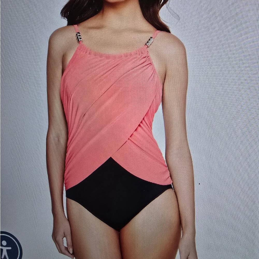Women's Pink and Black Swimsuit